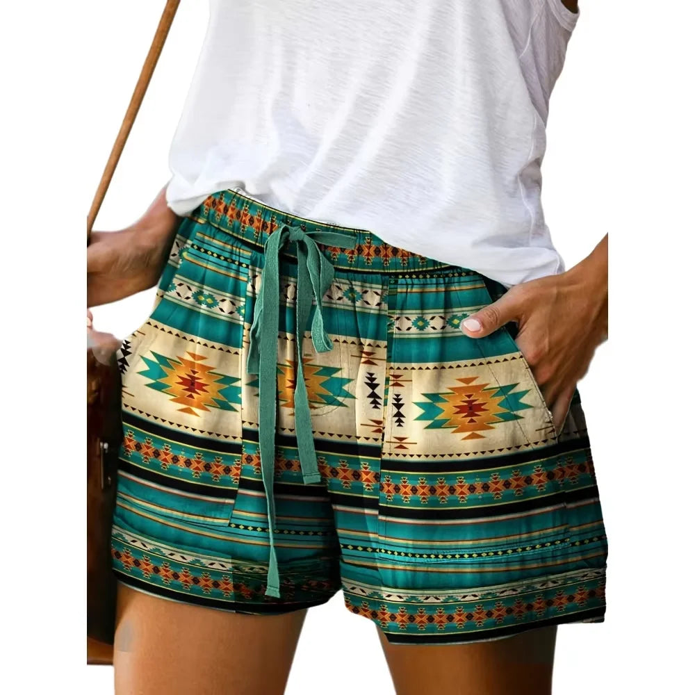 Women's Western Ethnic Resort Style Retro Casual Summer Geometric Pattern Printed Shorts