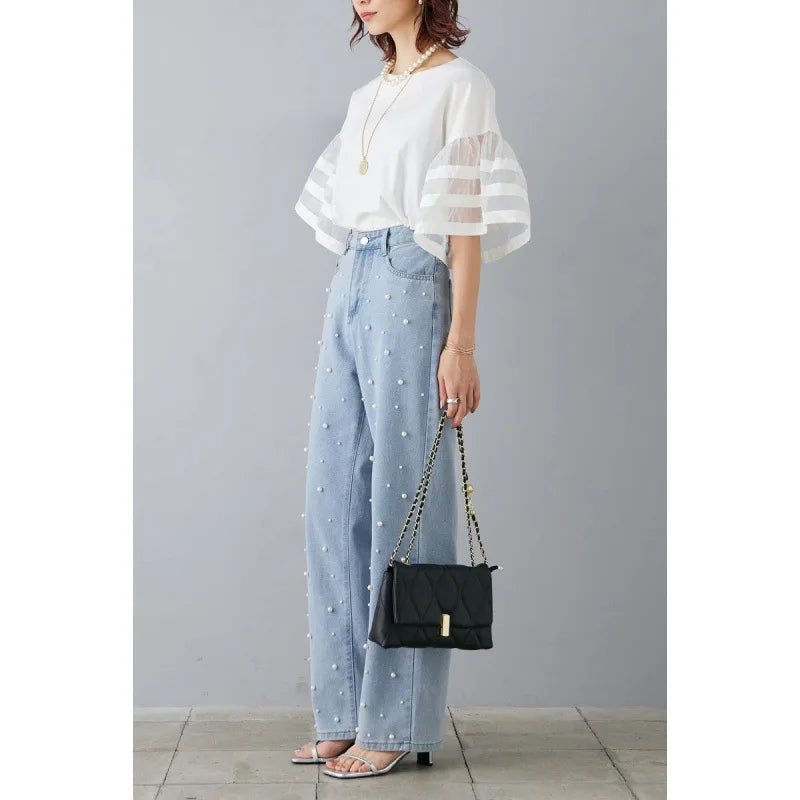 Flare Sleeve Shirts & Blouses Fashion Loose 2026 Woman Blusas New Arrivals Camisas Japan Korean Ropa Mujer Summer Tops