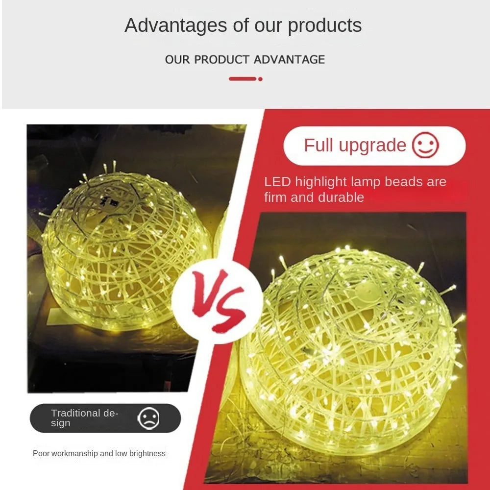 New 20CM Hanging Light LED Light Multiple Colors Rattan Ball LED Fairy Light String Tree