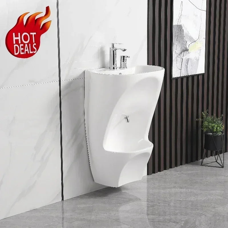 Wall Mounted Wudu Ablution Sink, Ceramic Foot Washing Station for Muslim Prayer