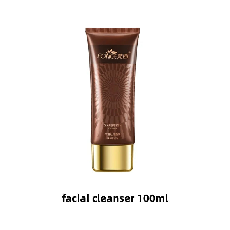 5PCS FONCE Hexapeptide Firming Anti-aging Beauty Set Contains Facial Cleanser Serum Toner Anti-Wrinkle Cream Women Face Care Kit