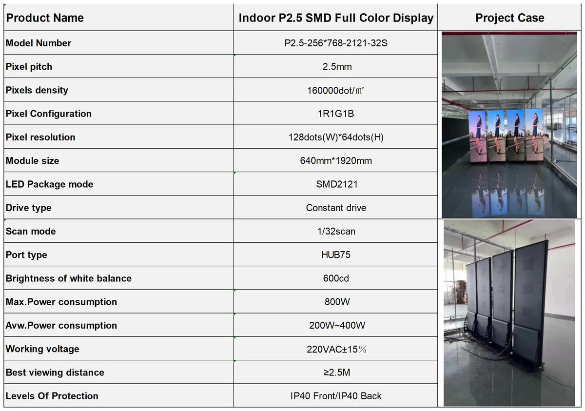Indoor Foldable LED Poster Screen P1.8 P2 P2.5 Portable Digital Display Video Wall for Store Events Exhibition