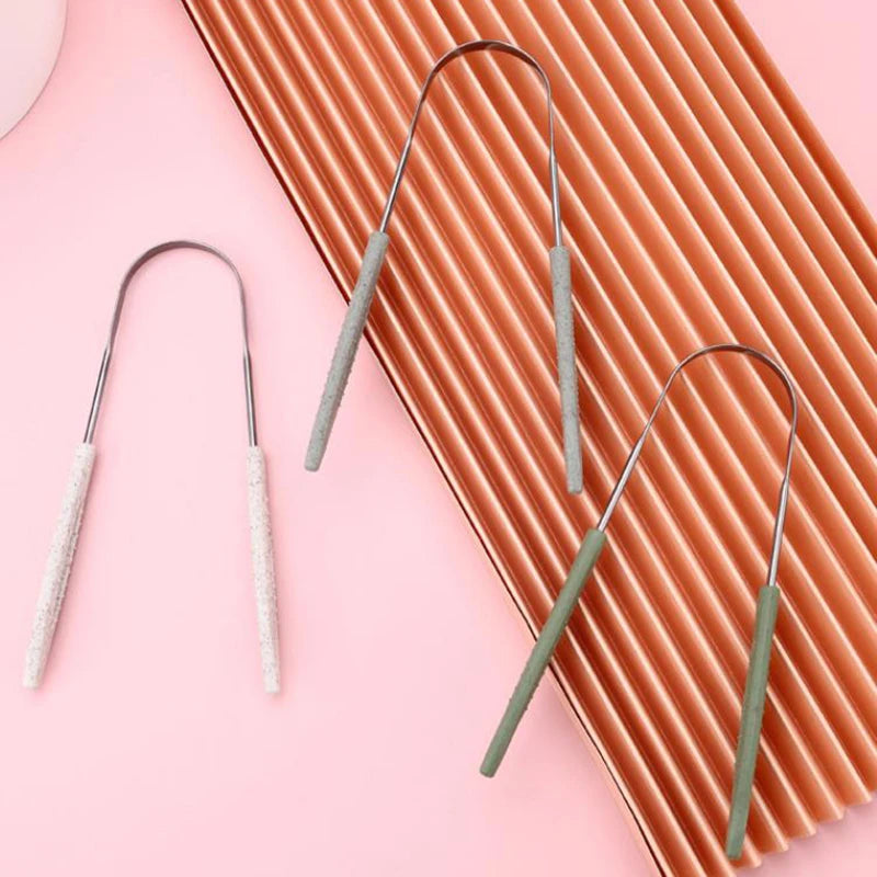 Z. 1PCS Stainless Steel Tongue Scraper Fresh Breath Cleaning Coated Tongue Toothbrush Oral Hygiene U-shaped Metal Tongue Scraper