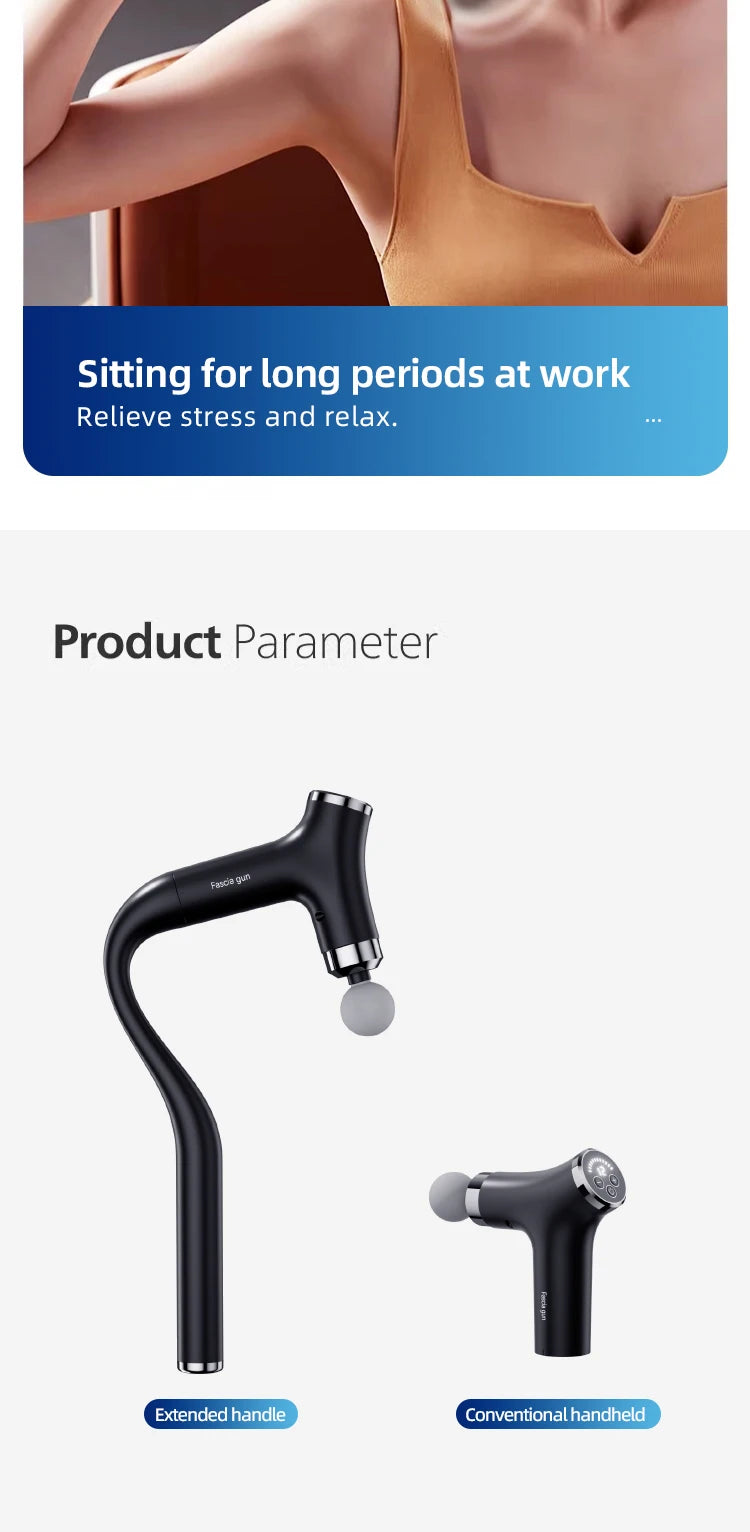 Intelligent Multifunctional Massage Gun Handheld Detachable Long-Handled Elbow Fascia Muscle Relaxation Massager Home Office Use