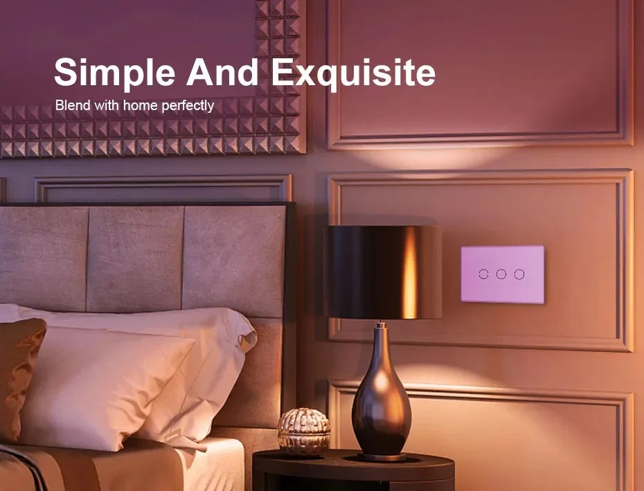Livolo US/AU Standard Wall Touch Switch Crystal Glass Panel Touch Control Light Switch AC 110~250V/50~60Hz