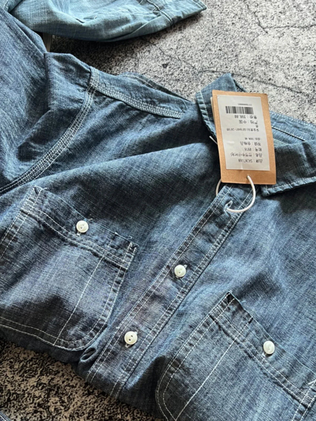 Japan Retro Bamboo Yarn Denim Casual Shirt Cool Hong Kong Style Long Sleeve Loose Spring Autumn 100% Cotton Washed Workwear Tops