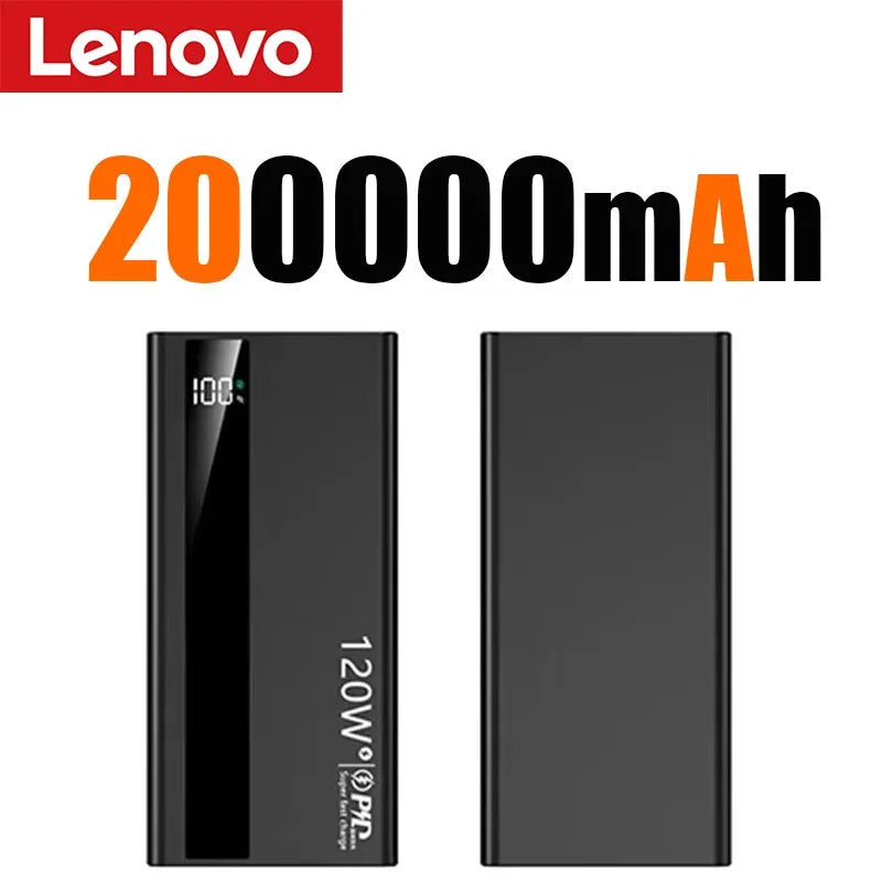Lenovo 120W 50000mAh CCC Power Bank Super Fast Charging Ultra Capacity Portable Battery Charger LED Digital Display For IPhone