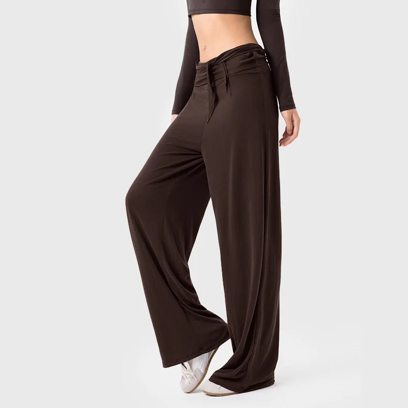 Women High Waisted Yoga Pants Loose Wide Leg Adult Sportwear Casual Outdoor Gym Fitness Soft Breathable Running Trousers