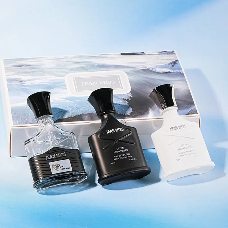 Fresh Natural Perfume For Men Gift Box 3pcs Set Lasting Cologne Scent JEAN MISS Brand Parfum Charming Man Perfumes Hombres