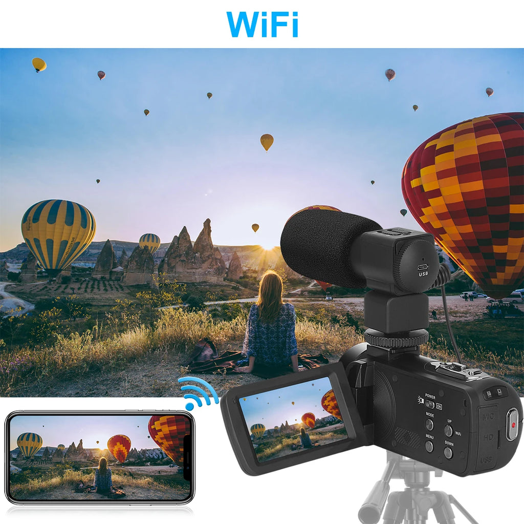 Full 4K Camcorder 18X 48MP Digital Camera Livestream Webcam UHD Vlog Video Recorder Wide Angel Macro Lens Photography Cameras