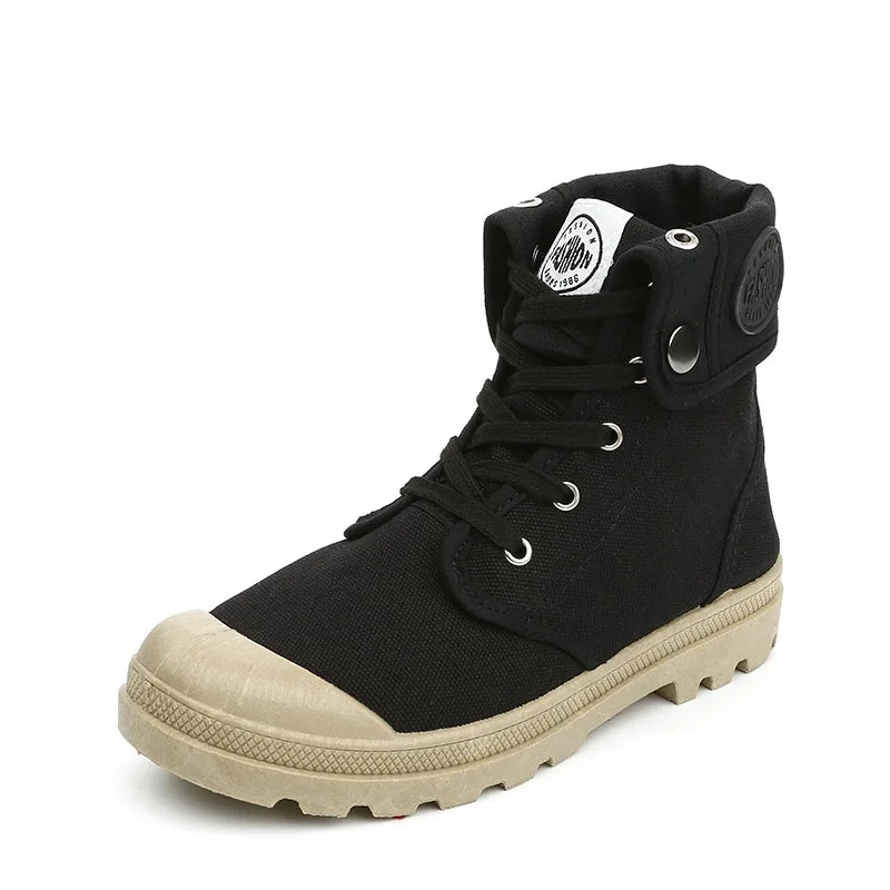 New Canvas Shoes Women Work Boots Palladium Style Fashion High-top Breathable Ankle Casual Shoes Female High Quality 35-41