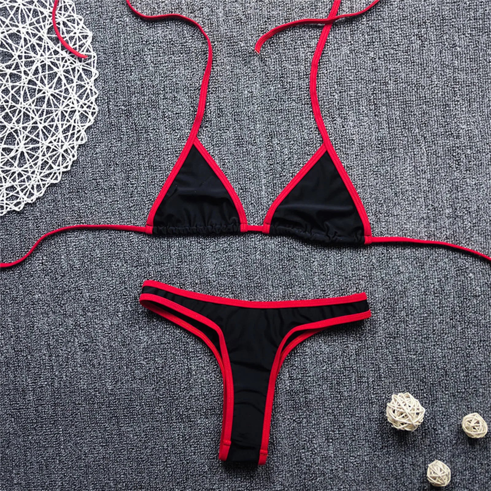 Sexy Micro Bikini Women Swimwear Thong Bikinis Sets Brazilian Halter Beach Wear Woman Bathing Suits maillot de bain femme
