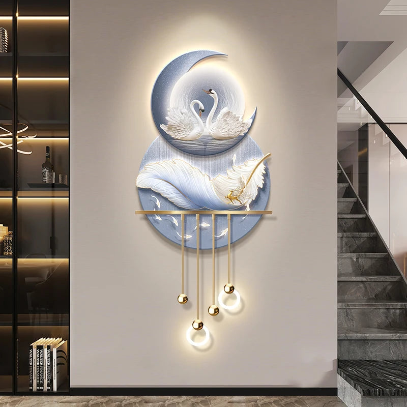 Modern Light Luxury Entrance Hall Decoration Painting New Atmospheric High-end Corridor Hanging Painting Wall Lamp Night Lamp