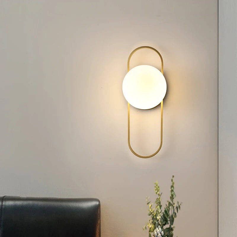 Bedroom LED Wall Lamps with 9W G9 Bulb Hardwired Indoor Frosted Glass Ball Wall Lights Wall Sconce for Bar Kitchen AC110-220V