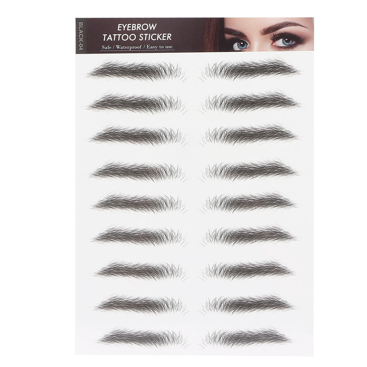 Long Lasting Eyebrow Transfers Sticker Household Portable Waterproof Safe Women Black Eyebrow Tattoo Sticker Makeup Tools