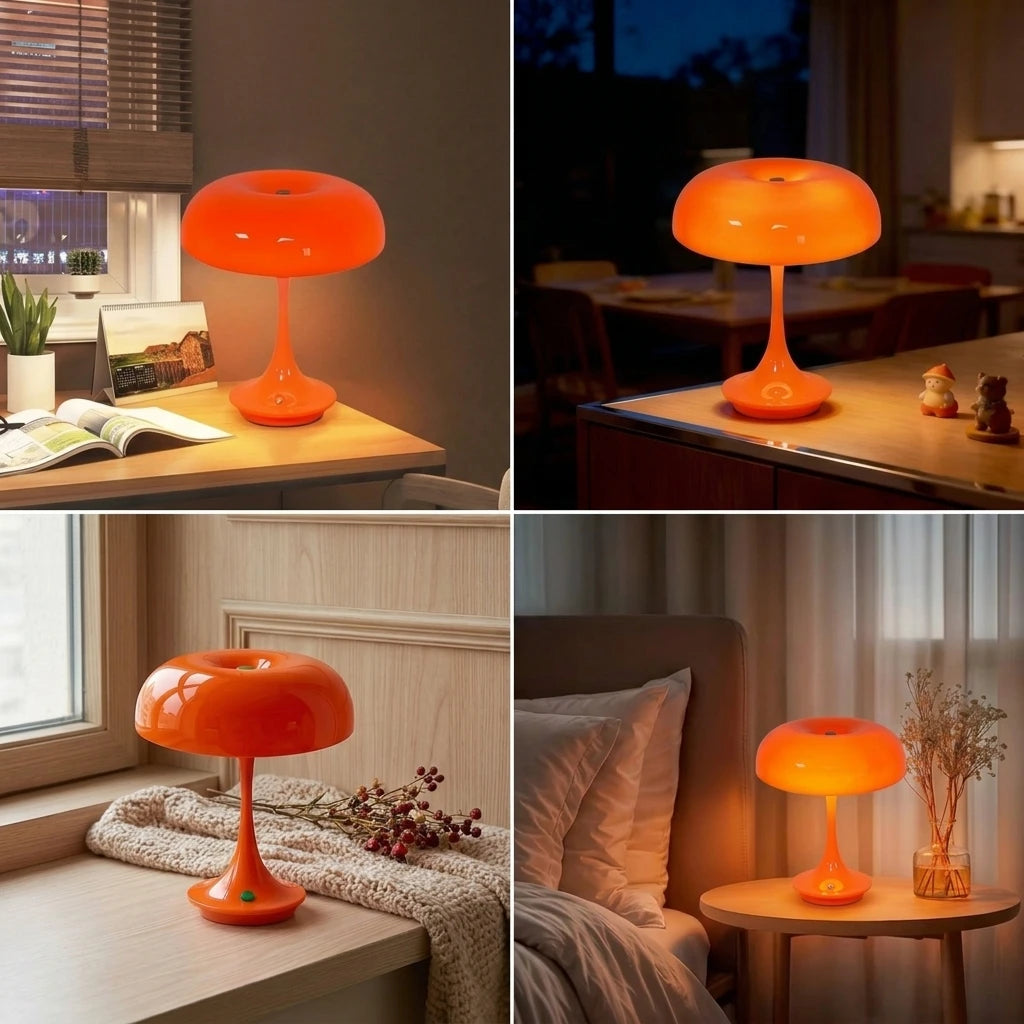 Mushroom Table Lamp Touch Control 3 Color Dimmable Unique Mushroom Lamp USB Charging LED Night  Lamp for Bedroom Office Bedside