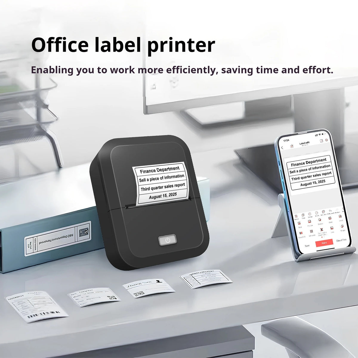 Wireless Bluetooth Label Printer, Portable Thermal Printer, Inkless Labeling Machine, Mini Label Maker Support Smartphones PC