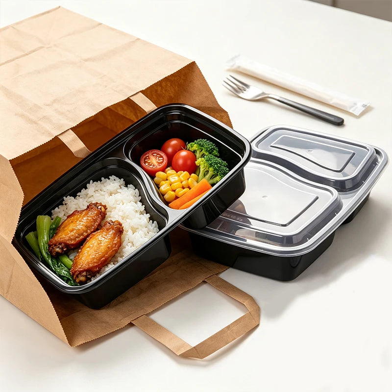 10Sets Disposable Food Boxes Lunch Leakproof Fridge Kitchen Camping Picnic Disposable Food Boxes BBQ Party Storage Tableware