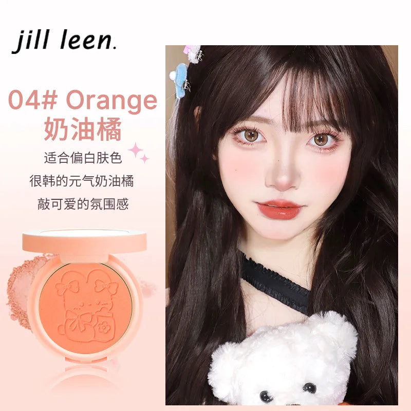 JILL LEEN Monochrome Colorful Soft Mist Blush Disc Highlight Grooming Peach Gills Purple Matte Brightening Expansion Color