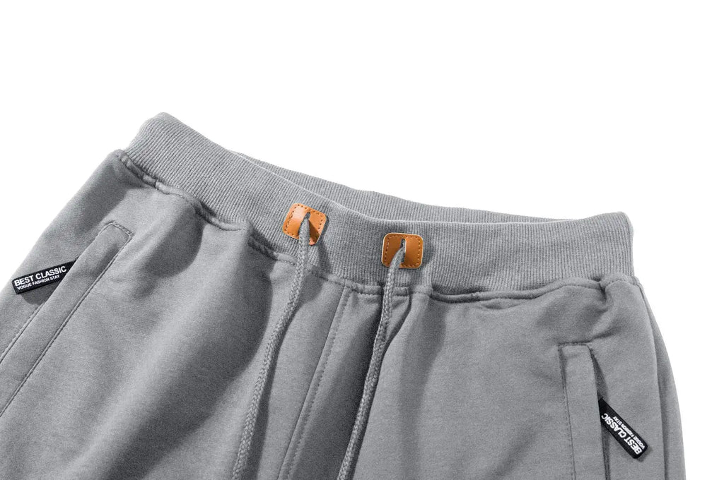 TACVASEN Summer Cotton Running Track Shorts Mens Casual Jogger Shorts Elastic Waist Athletic Workout Zipper Pockets Short Pants