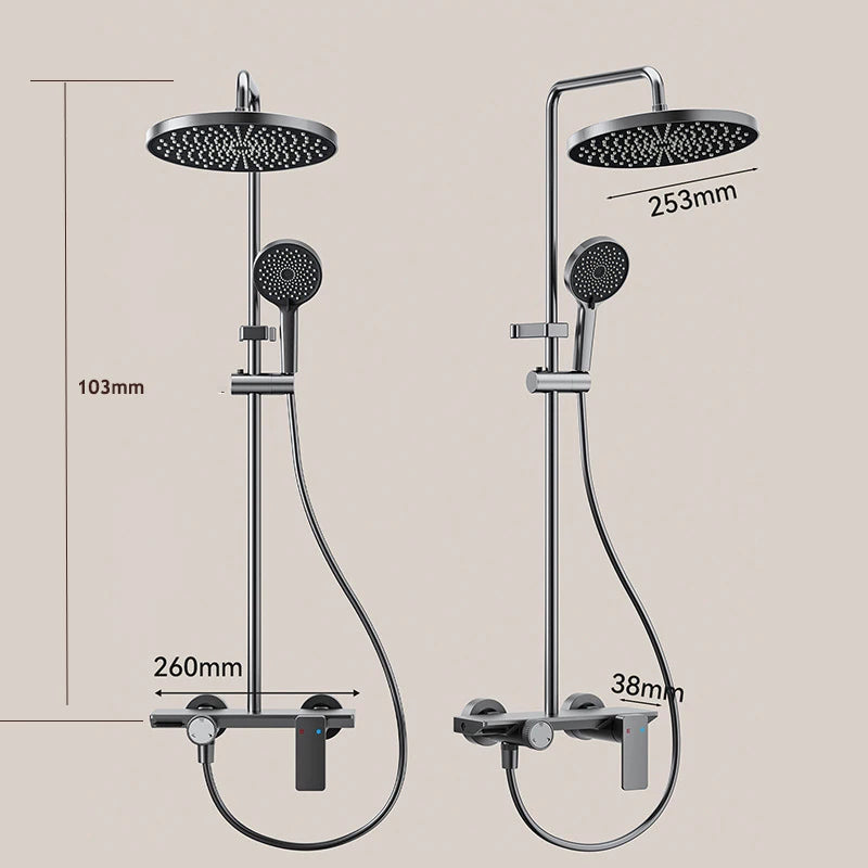 Modern Various Bathroom Shower Set Wall Mounted Aluminum Rainfall Shower Faucet Set Bathtub Showers Full Kit