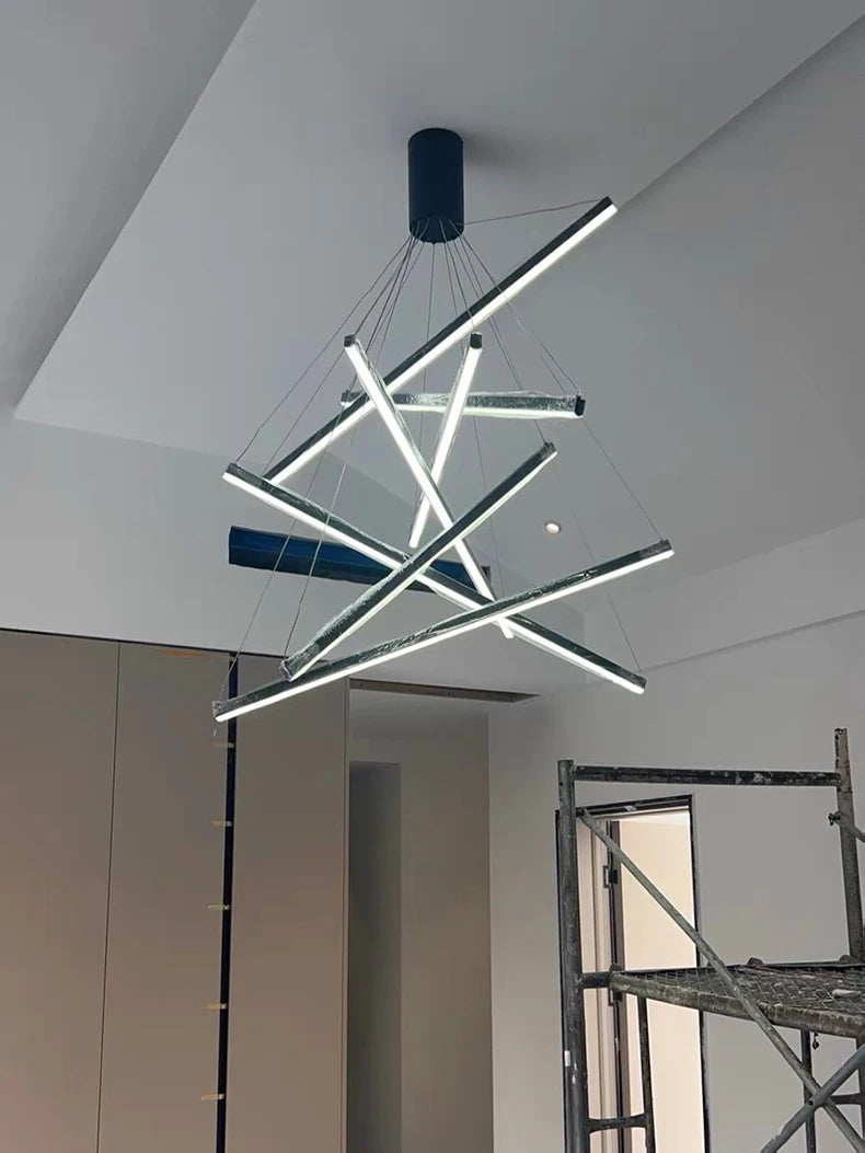 Modern LED Ceiling Chandelier Stair Living Room Pendant Lamp Kitchen Hall Hanging Light Indoor Home Decoration Lighting Fixture