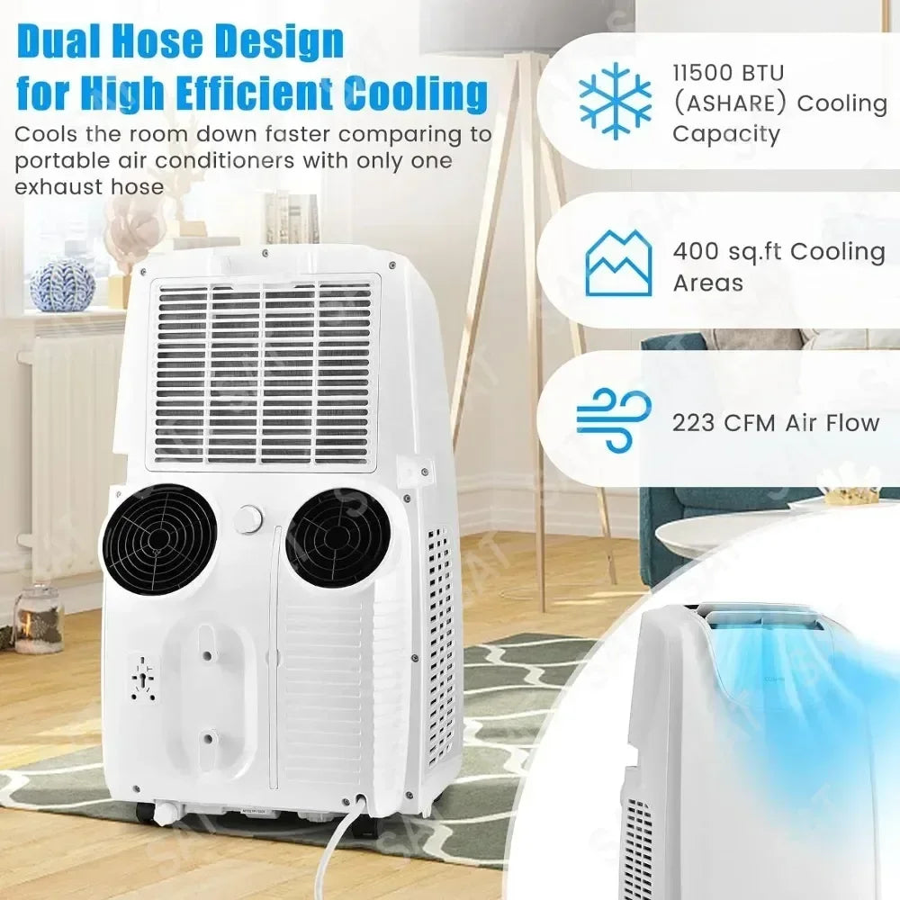 2026=Portable Air Conditioner, With Dual Hose, Remote Control. With Dehumidifier, Fan, Sleep Mode, Window Installation Kit