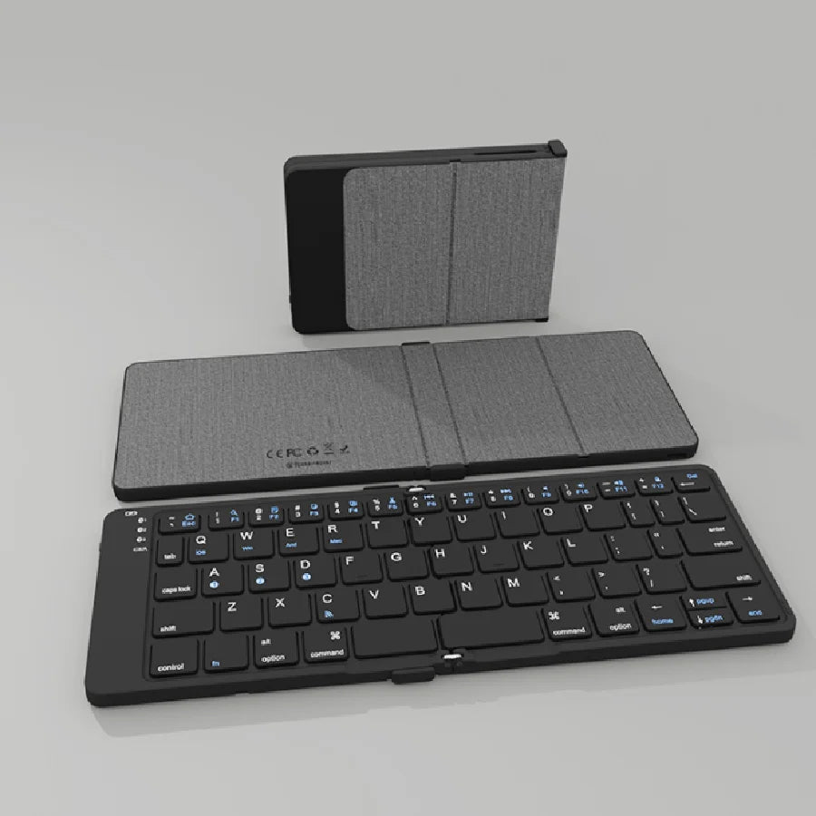 BOW Foldable Bluetooth Keyboard Rechargeable Wireless Keyboard  Folding 2.4G Keyboard for iPhone ipad Laptop Desktop