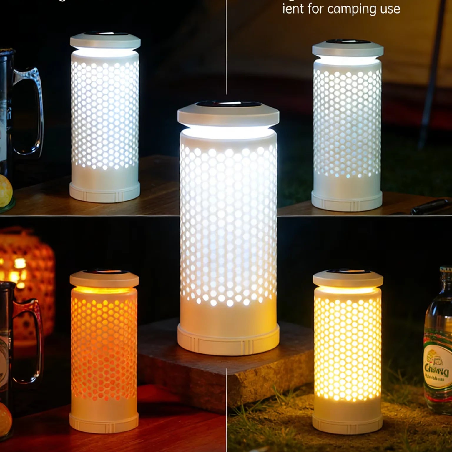 Camping Lights,Rechargeable Telescopic Tent Lights 2000mAh Camping Lanterns,Portable Flashlights For Camping, Hiking, Emergency