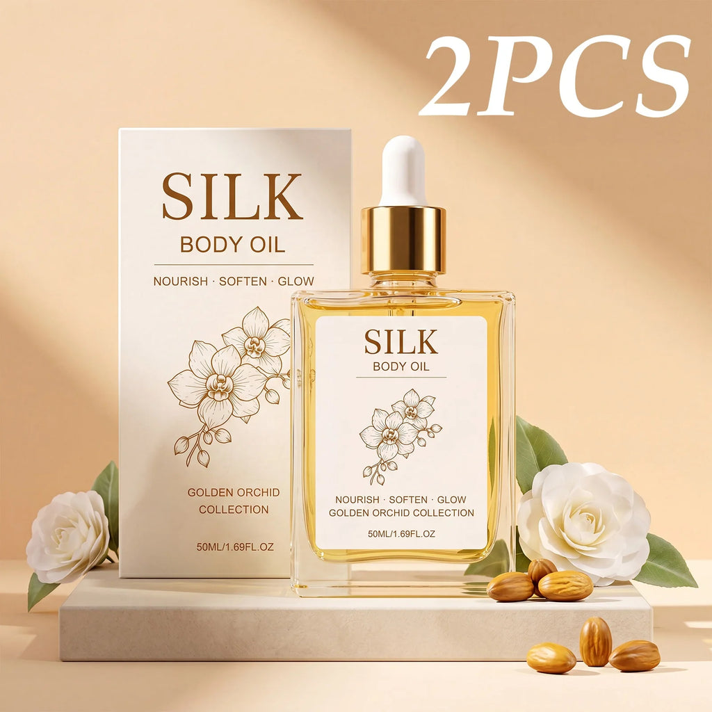 Silk Body Oil Pheromone Fragrance Body Oil Visibly Firming Deep Moisturizing Anti Aging Improve Skin Elasticity Perfume Oil 50ml