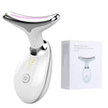 EMS Neck Massager Face Beauty Device T Shaped Neck Care Tool 3 Color Light Warm Care Ion Cleansing Rechargeable Skin Care