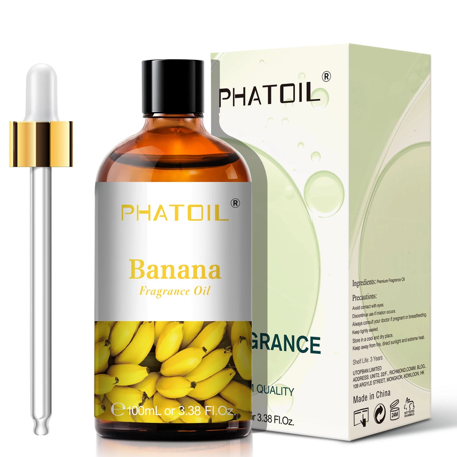 PHATOIL 100ml Fruit Series Fragrance Oils with Glass Dropper Coconut & Vanilla Strawberry Mango Cherry Aroma Oil For Diffuser