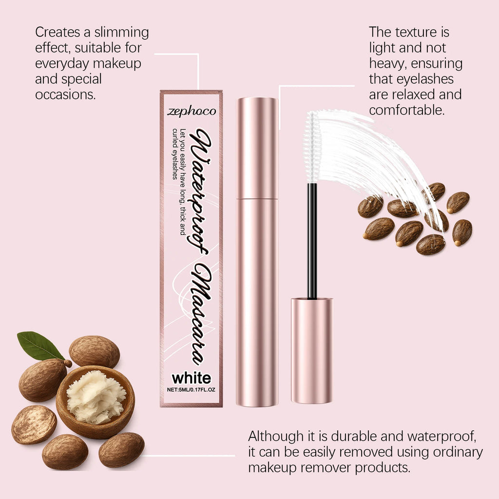 White Mascara Eyelashes Curling Liquid Long-Lasting Waterproof Natural Durable Extensions Makeup Eye Beauty Cosmetics Brush 5ml