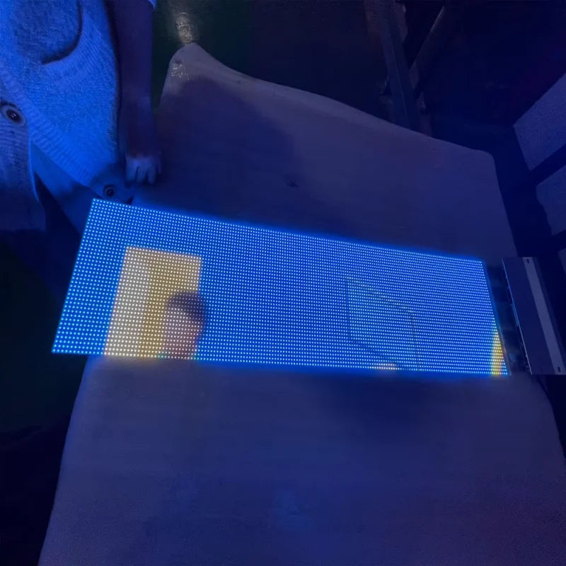 Transparent Advertising Led Video Wall Panel Roll up Crystal Rgb Flexible Mesh Glass Sticker Screen Luxury Thin Film LED