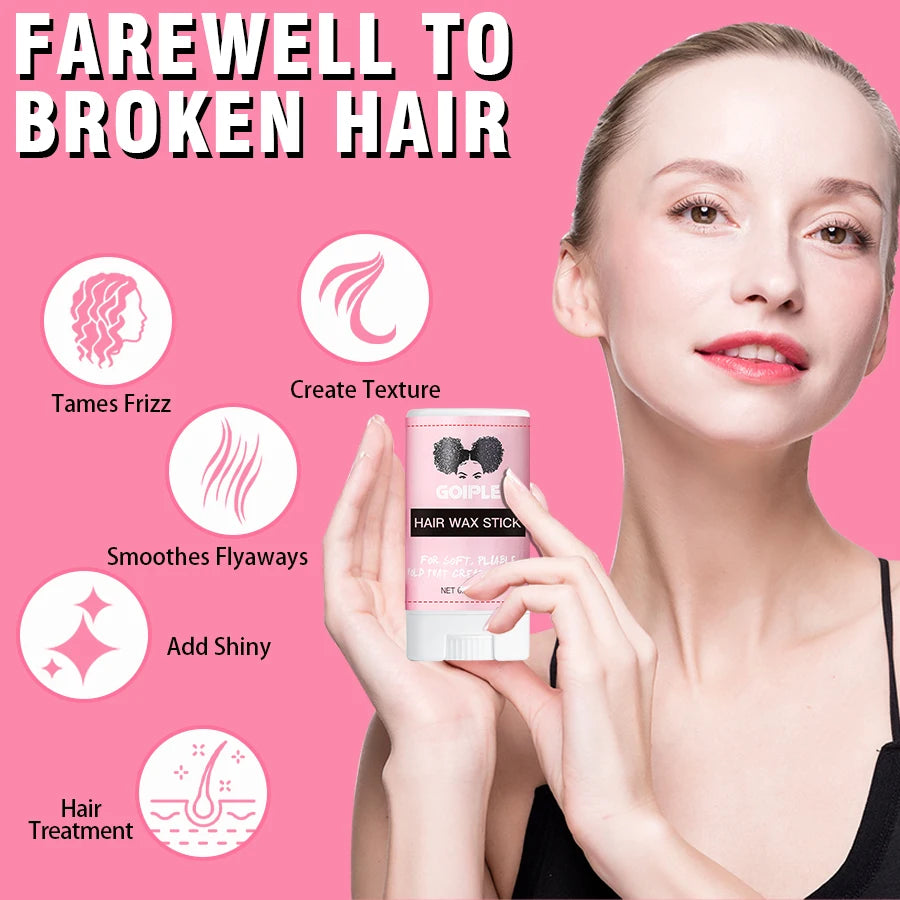 GOIPLE Moisturizing & Nourishing Rice Water & Rosemary Spray Smoothing Hair Wax Stick Flyaway Control Baby Bangs Gel Styling Wax