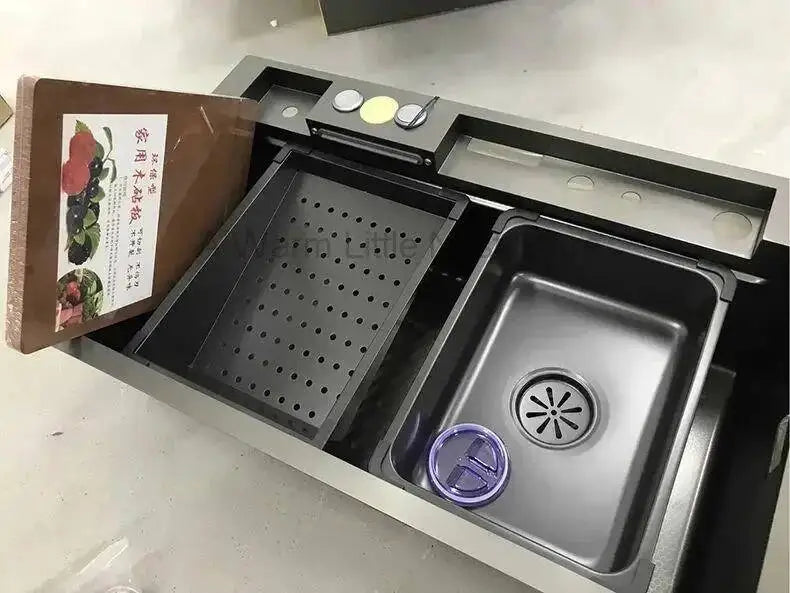Smart Creative Kitchen Sinks for Apartments Modern Metal Multi-functional Sinks Luxury Household Kitchen Sinks for Rental Houses