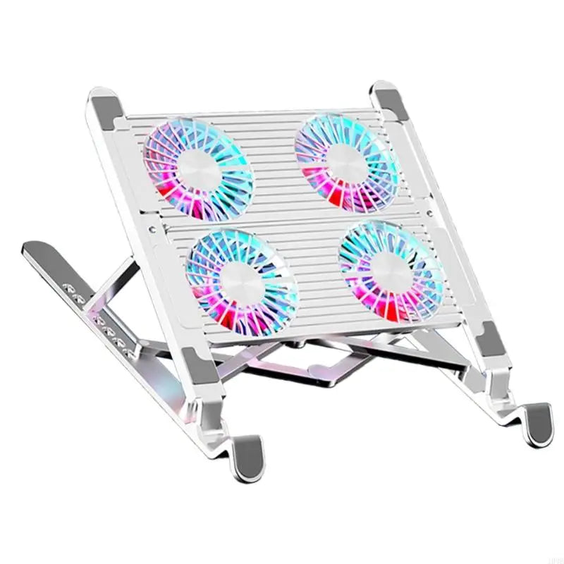 LED Laptop Cooling Pad Gaming Laptop Coolers Laptop Fan Cooling Stand with Quiet Cooling Fan Folding Bracket for Laptop