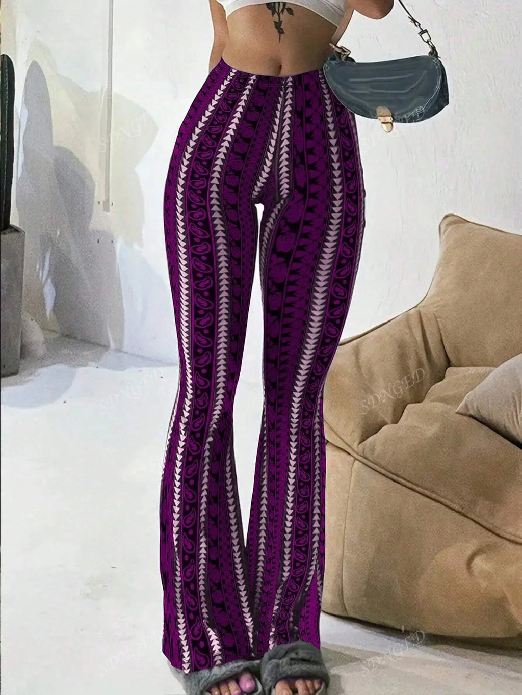 Autumn Winter Y2k Trousers Casual Fashion Long Pants Tight Casual Tight Vintage Sexy Stripe Female Clothes Chic Flare Pants