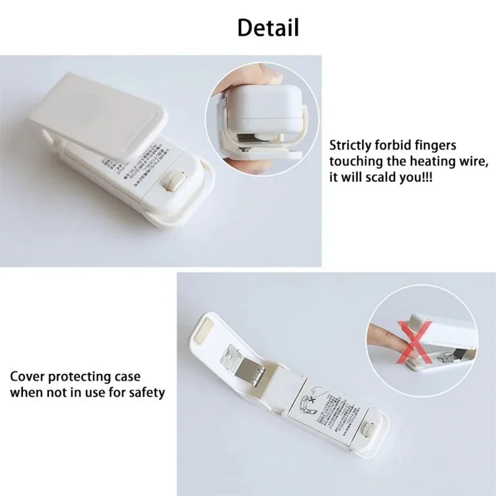 1pc Portable Mini Heat Sealer for Plastic Bags Snack Food Bag Sealing Machine Package Closure Home Kitchen Storage Accessory