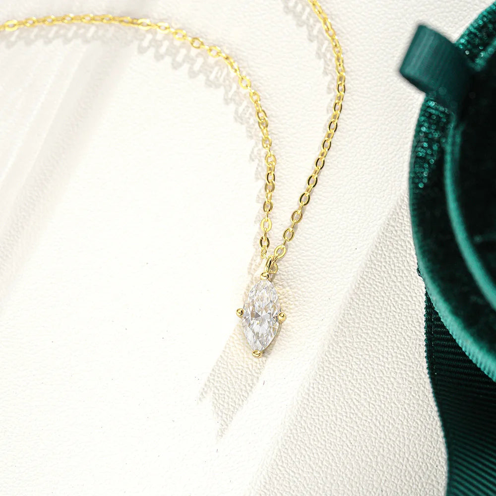 1CT / 2CT Emerald Heart Pear Princess Moissanite Diamond Pendants Necklaces For Women S925 Silver Fine Jewelry Women's Pendants