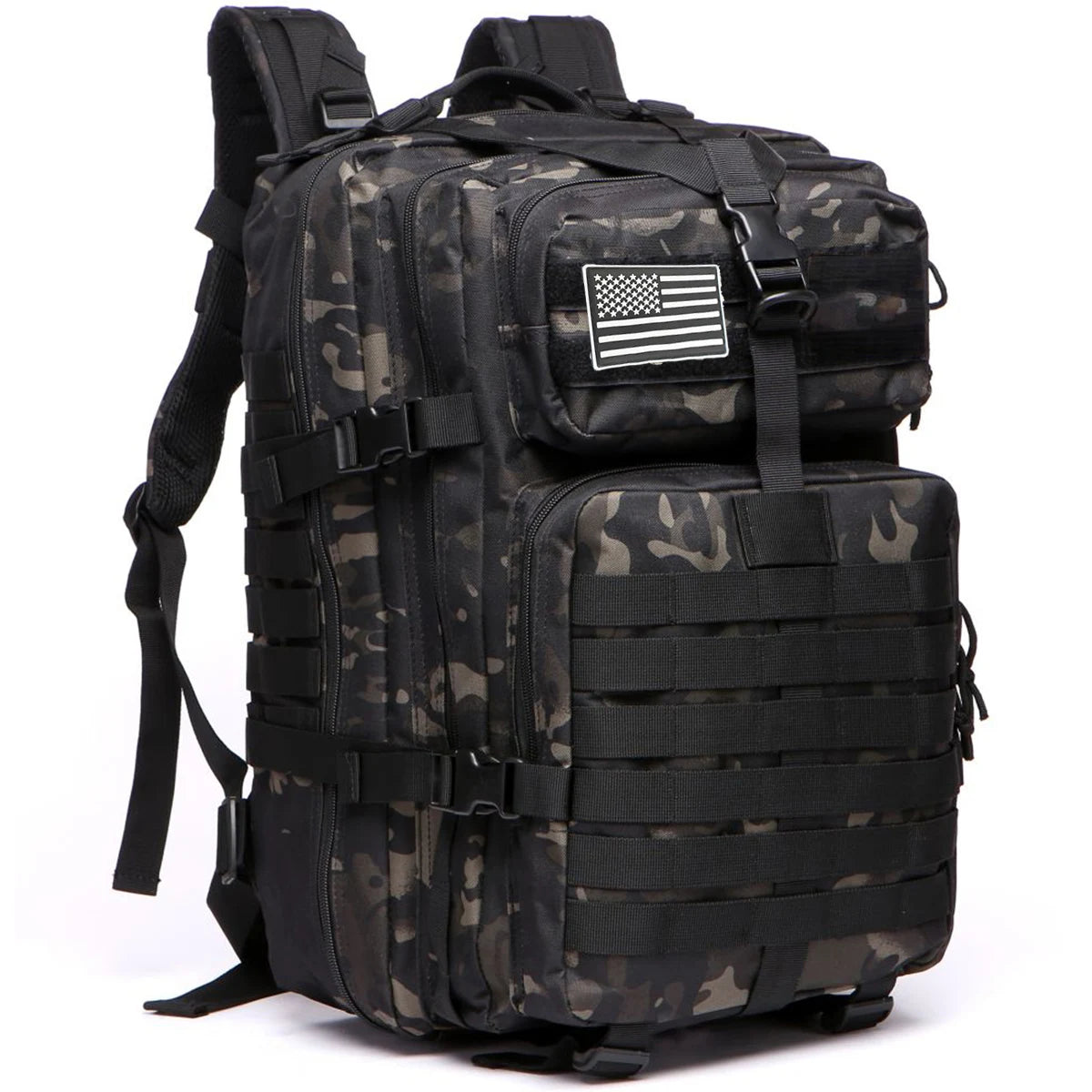 Durable Nylon 50L Waterproof Tactical Outdoor Backpack for Hiking Trekking Fishing Hunting Camping Travel
