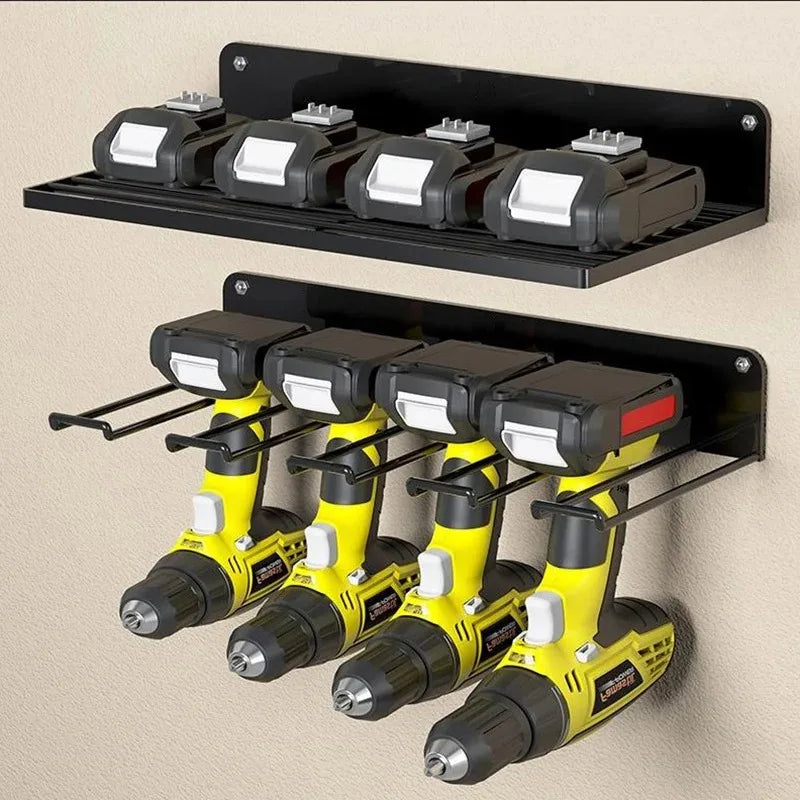 Power Tool Rack Electric Drill Holder Wall Mount Power Tool Organizer Workshop Wrench Tools Screwdriver Power Storage Shelf