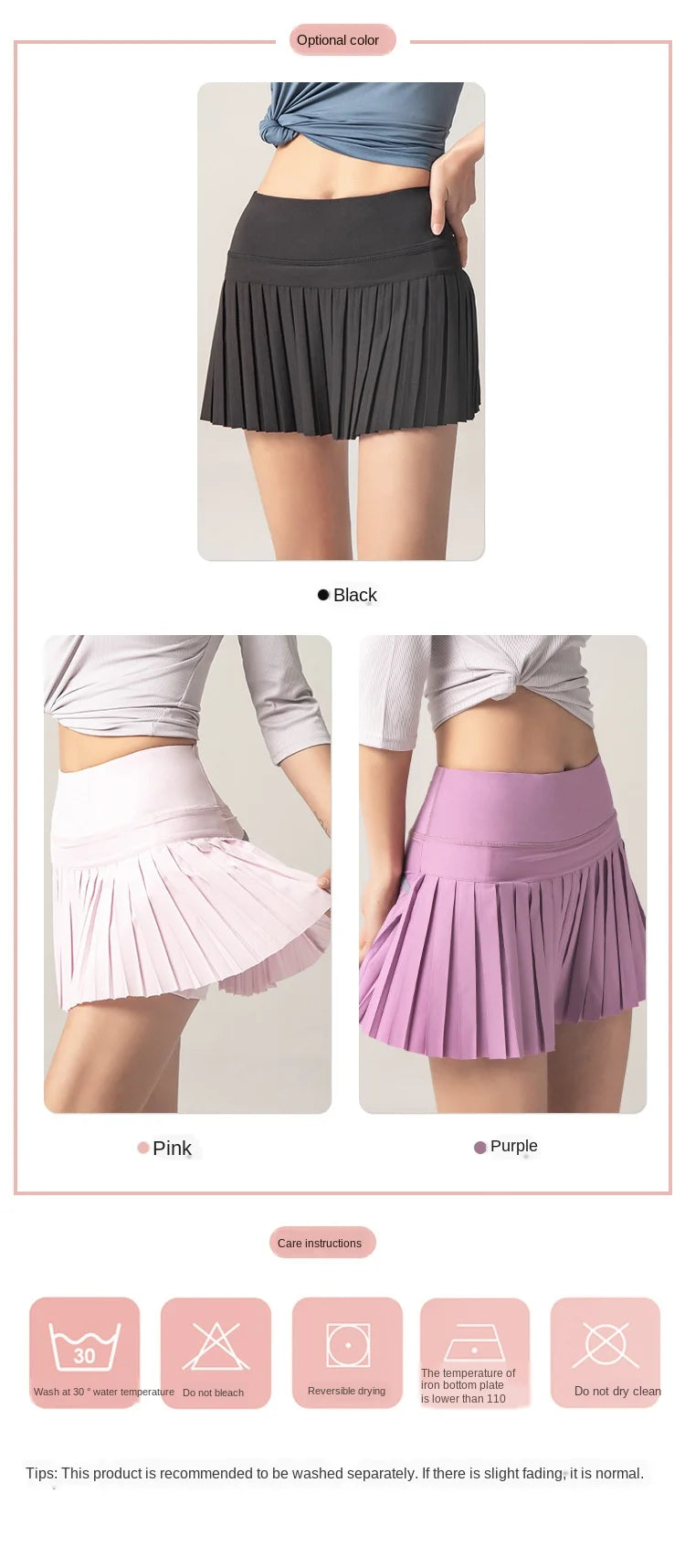 Summer Women Sports Anti Exposure Pleated Golf Tennis Skirts Fitness High Waist Elastic Athletic Run Shorts With Pocket
