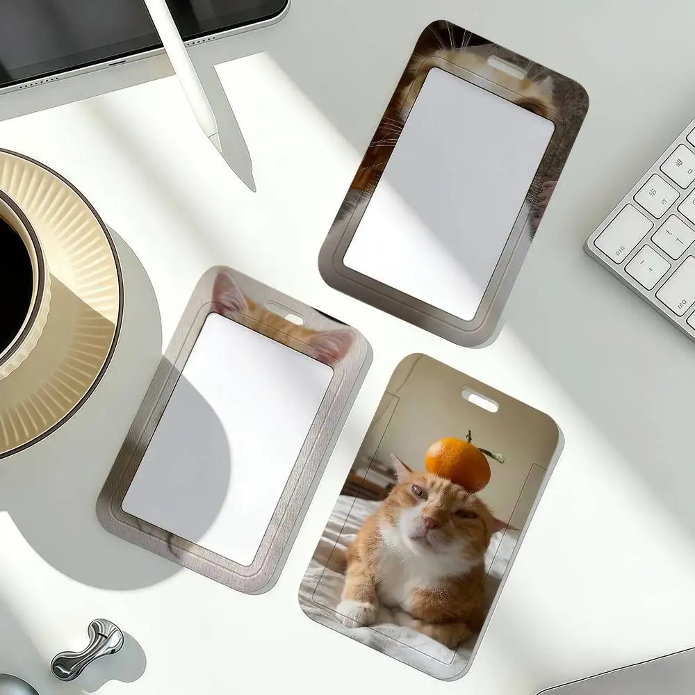 Kitty Cute Cat Meme Funny Card Holder Cardcase Bank Credit Student ID Subway Work Permit Badge Holder Door Card