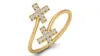 CVD HPHT Lab Created Diamond 10Karat Gold Ring Minimalist Open Bypass Double Cross Diamond Ring Customized Jewelry For Women