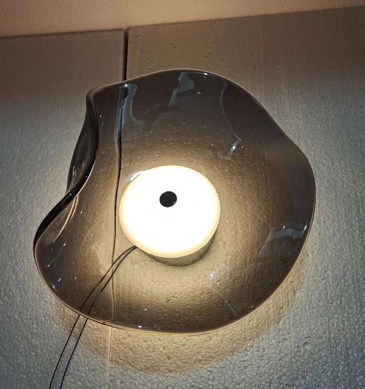 Light Luxury Postmodern Glass Wall Lamps Irregular Round Glass Minimalist Nordic Living Room Corridor Bedroom Bedside Wall Light
