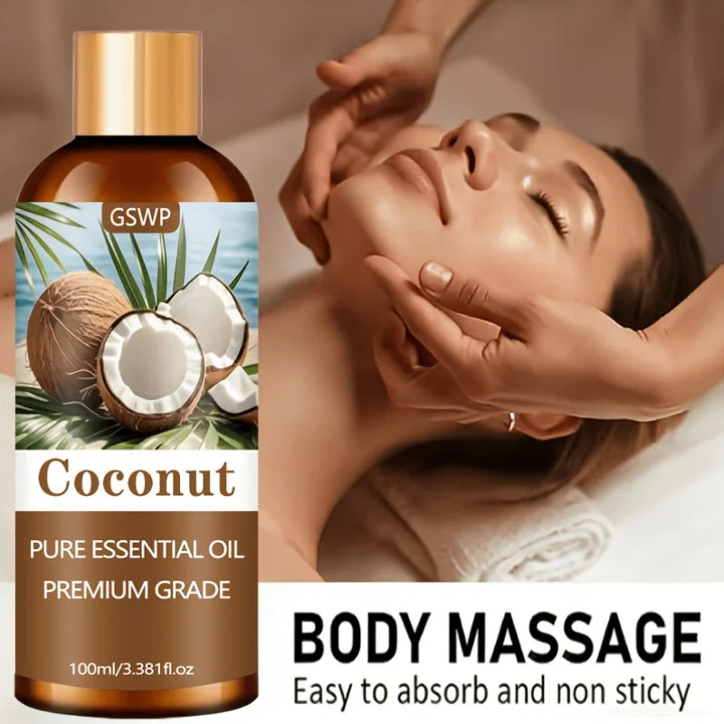 GSWP Coconut Moisturizing Essential Oil, Deeply Moisturizing and Nourishing, Can Be Used on Skin, Hair, and Other Area.100/200ml