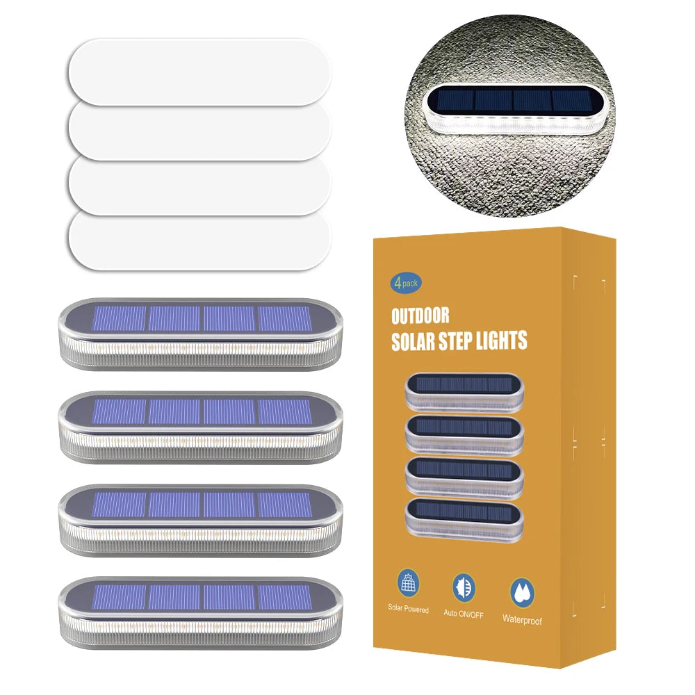 Solar Deck Light Solar Ground Light Outdoor Pathway Stair Lamp Railing Fence Yard IP68 Waterproof Driveway Solar Light