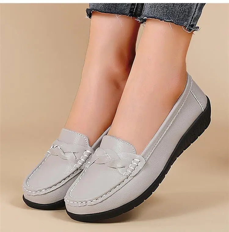 Genuine Leather Fashion Women Flats Outdoor Ballet Flats Moccasins Women's Shoes Retro Women Shoe Oxford Plus Size Zapatos Mujer