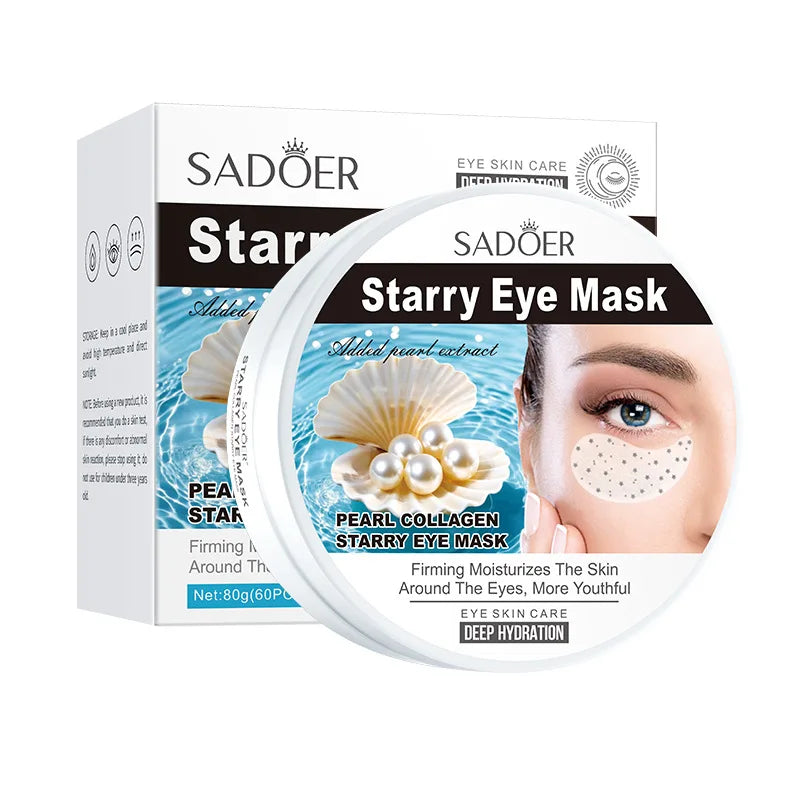 60/120pcs SADOER Caffeine Crystal Collagen Eye Mask: Moisturizing Eye Patches for Eye Care Ant -Aging Anti Wrinkles Skin Care